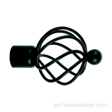 Cabeza espiral de hierro forjado barra de cortina individual